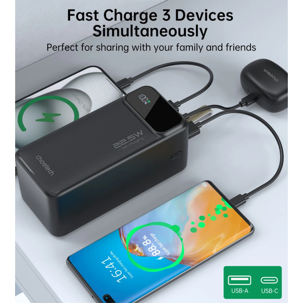 Зовнішній акумулятор (Power Bank) Choetech 50000mAh Black (B732-ACBK)