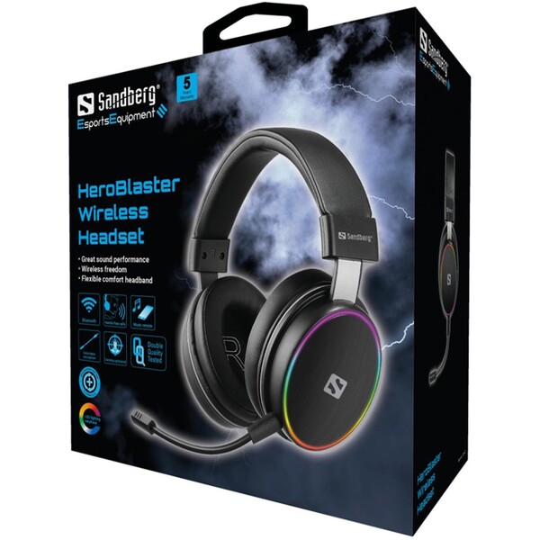 Наушники Sandberg HeroBlaster Bluetooth Led Headset