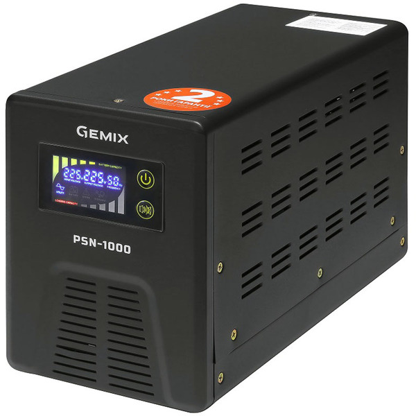 ДБЖ Gemix PSN-1000, 1000VA/600W 12V/220V, 13A, 2*Schuko, без АКБ