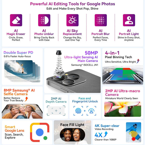 Смартфон Blackview SHARK 9 6.67 FHD+ /8GB/256GB/ T760 / 5000mAh / 50+8Мп /NFC/ Blue