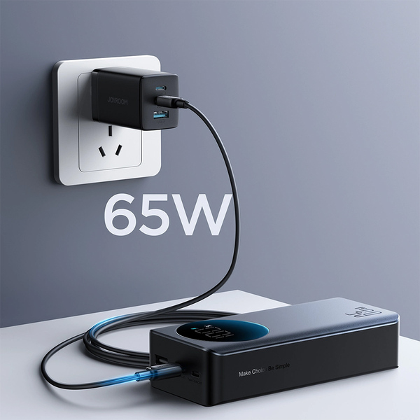 Внешний аккумулятор (Power Bank) Joyroom 30000 65W USB-A, 2xUSB-C In/Out, PD, QC3.0 Черный