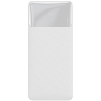 УМБ Baseus Bipow 20000mAh 15W 3A, MicroUSB, 2xUSB,1xType-C In/Out White
