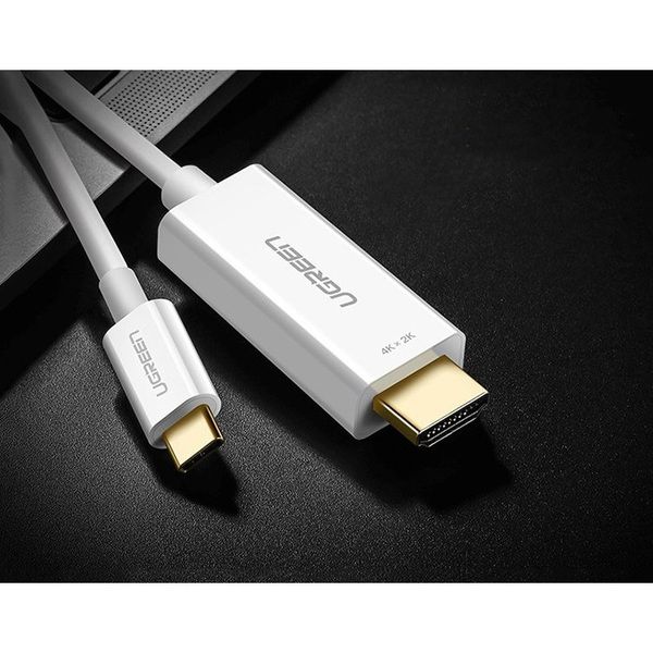 Кабель-Перехідник USB Type C to HDMI Cable Male to Male ABS Case 1.5m UGREEN MM121 Білий