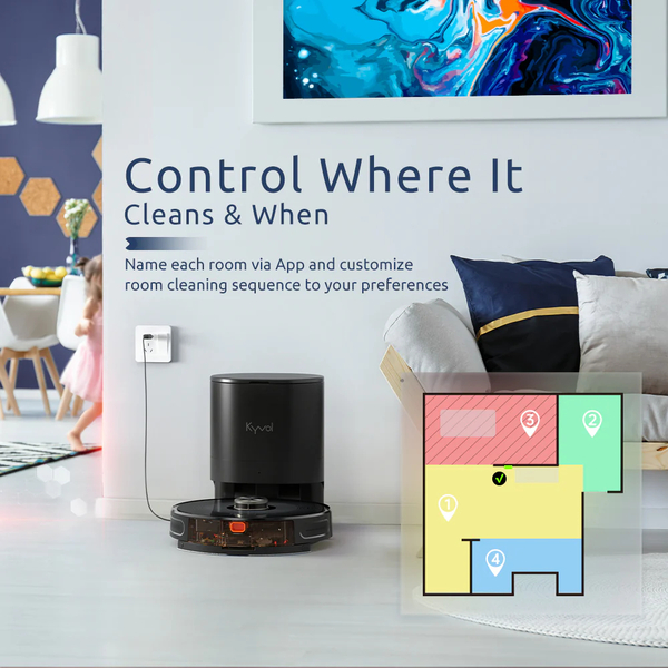 Название товара: Робот-пылесос Kyvol Cybovac S31 с технологией Lidar/110мл+500мл/5200 мА/3000 Pa с поддержкой Google Assistant и Amazon Alexa.