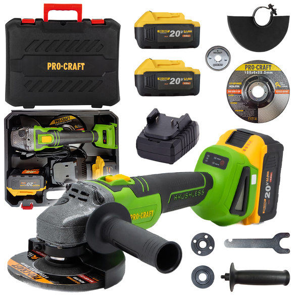 Набор бесщеточной аккумуляторной болгарки Procraft PWA216