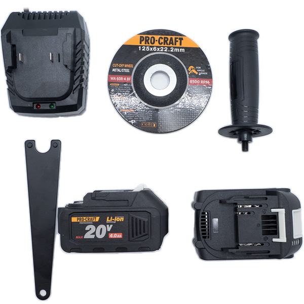 Aкумуляторна болгарка Procraft PGA20 (2 акб)