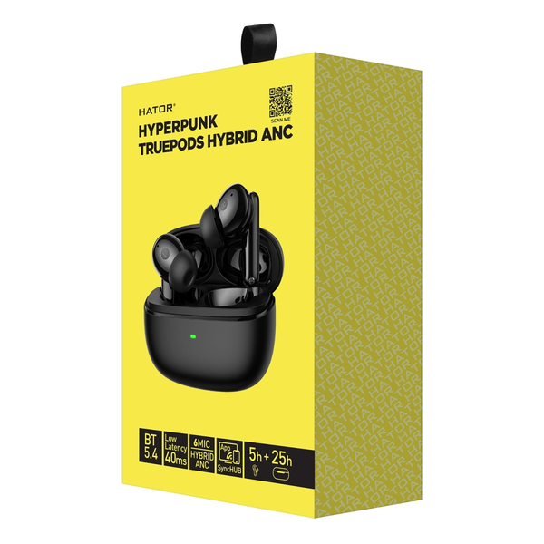 Навушники Hator Hyреrpunk Truepods Hybrid ANC Black (HTA431)