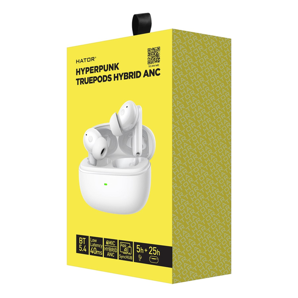 Bluetooth-гарнитура Hator Hyреrpunk Truepods Hybrid ANC White (HTA432)