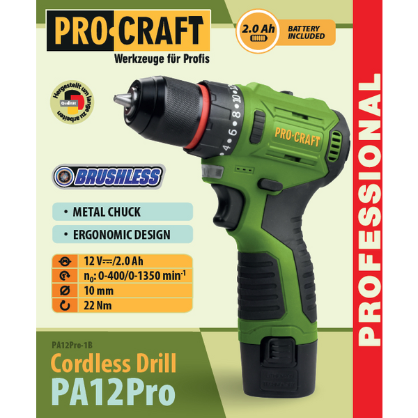 Шуруповерт Procraft PA12Pro (1 акб)