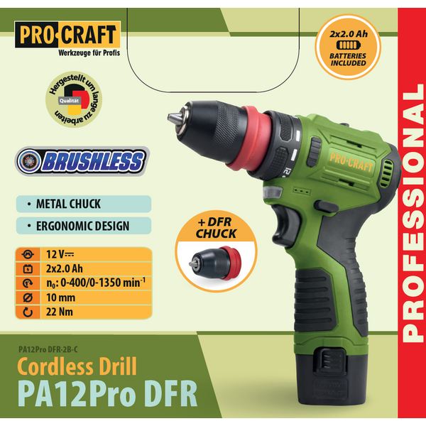 Шуруповерт Procraft PA12Pro DFR (1 акб)