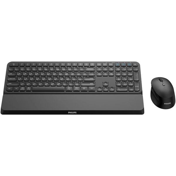 Комплект бездротовий Philips 6000 (клавіатура + мишка) Slim UA, 2,4 ГГц/Bluetooth Black (SPT6607B/00)