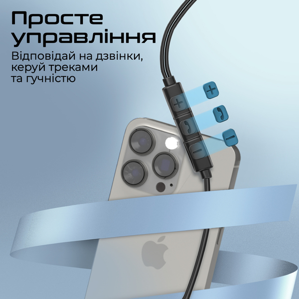 Навушники Promate Silken-C Black