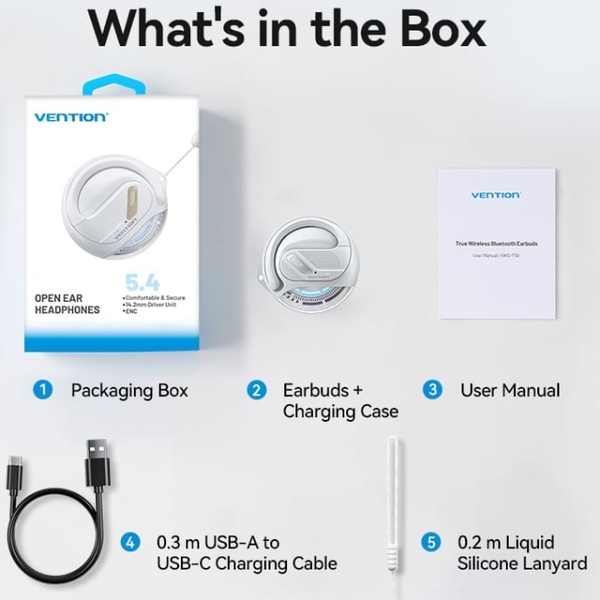 Навушники TWS Vention OpenBeat O12 White