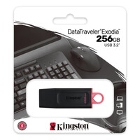 Флешка Kingston DT Exodia, USB 3.2, 256GB, Black-Pink