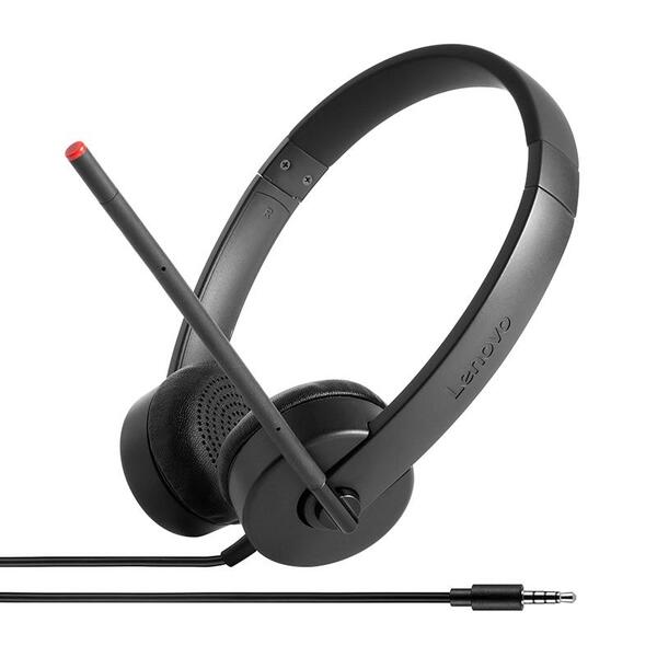 Навушники On-ear Lenovo Analog Headset, mini-jack, 1.2м, черный