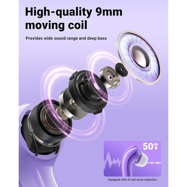 Навушники TWS Acefast T9 grape purple