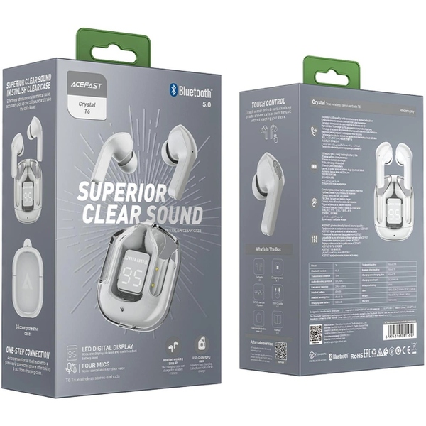 Навушники TWS Acefast T6 modern grey