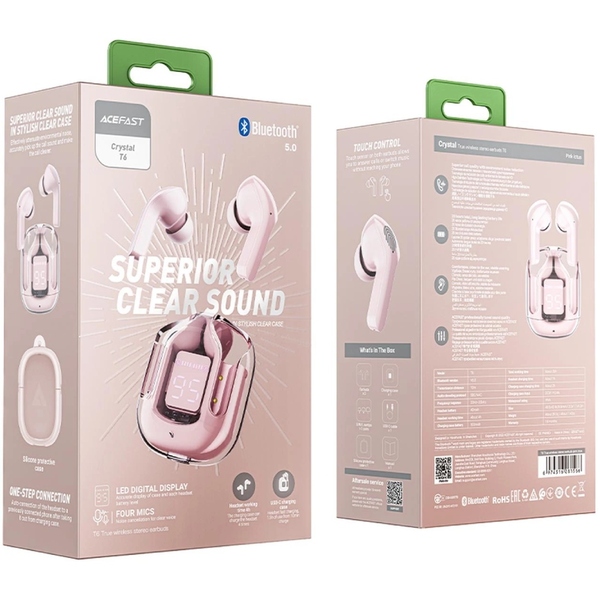 Навушники TWS Acefast T6 pink lotus