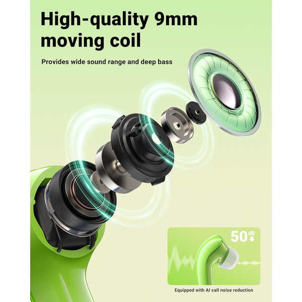 Навушники TWS Acefast T9 avocado green