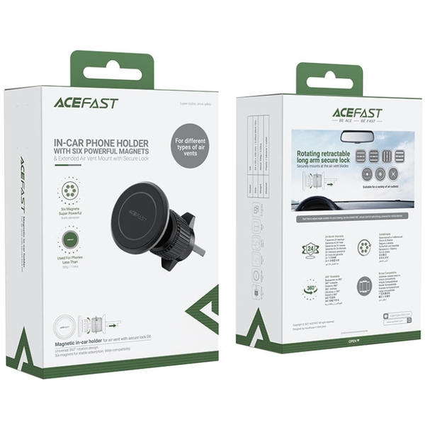 Автомобільне кріплення для смартфона D6 air outlet magnetic Acefast