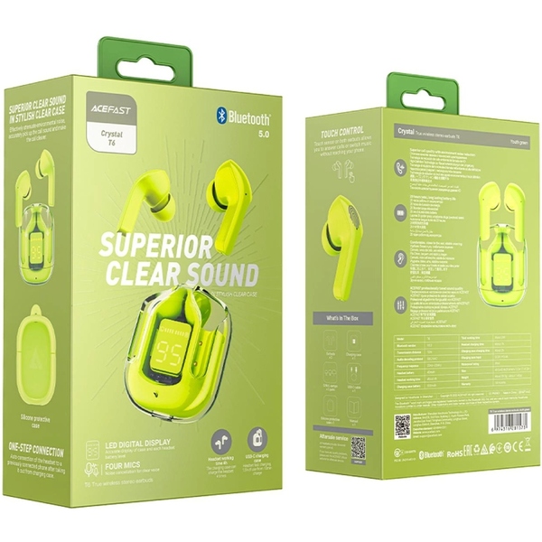 Навушники TWS Acefast T6 youth green