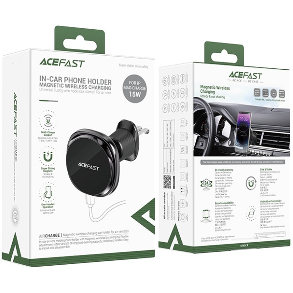 Автомобильное крепление для смартфона D31 Magnetic wireless charging Acefast