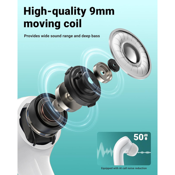 Навушники TWS Acefast T9 porcelain white