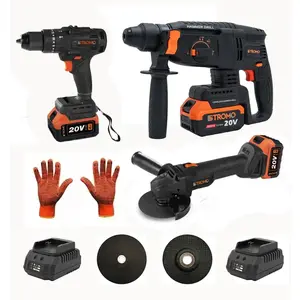 Акумуляторний набір 3 в 1 Stromo РА210SET (шурупокрут, болгарка, перфоратор 3 АКБ 20V, 4 A/г + ЗП 2шт)