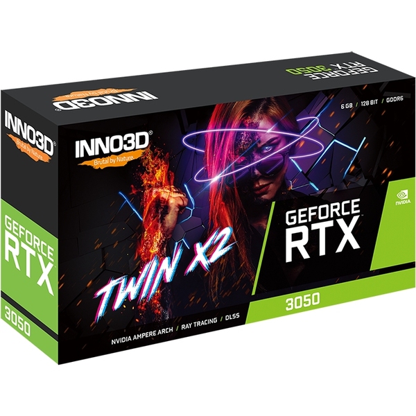 Відеокарта Inno3D GeForce RTX3050 Twin X2, 6GB GDDR6 96bit PCI-E 4.0