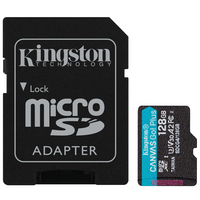 Карта памяти MicroSDXC  128GB UHS-I/U3 Class 10 Kingston Canvas Go! Plus R200/W200MB/s + SD-адаптер (SDCG4/128GB)