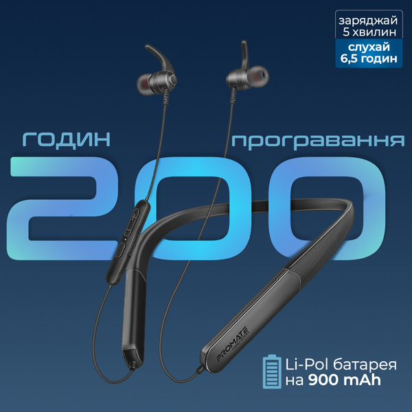 Bluetooth-гарнитура Promate Leap-200h Black