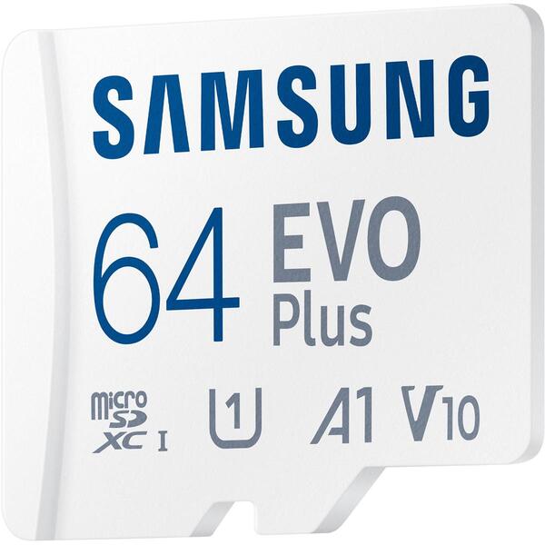 Карта памяти MicroSDXC 64GB UHS-I/U3 Class 10 Samsung Evo Plus R160MB/s + SD-адаптер (MB-MC64SA/EU)