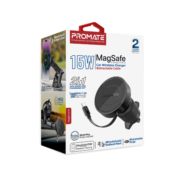 Автомобильное зарядное устройство Promate Magdrive-r Black