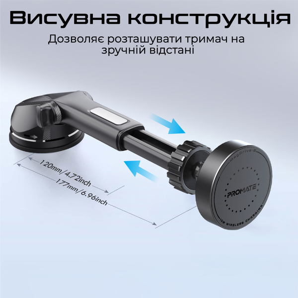 Автомобильное зарядное устройство Promate Magdrive-r Black
