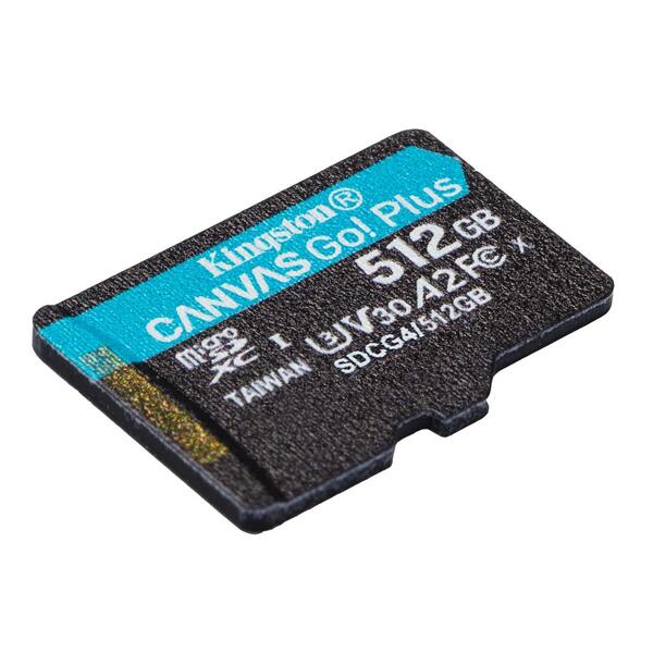 Карта памяти MicroSDXC  512GB UHS-I/U3 Class 10 Kingston Canvas Go! Plus R200/W160MB/s (SDCG4/512GBSP)
