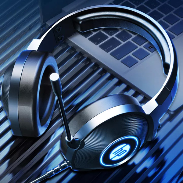 Наушники HP DHE-8008U, USB, LED, Black