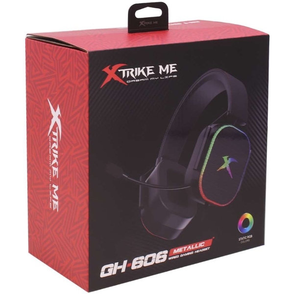 Наушники XTRIKE ME GH-606 XBOX/PS/PC, USB+3,5 мм, статическое RGB, кабель 2м, черная