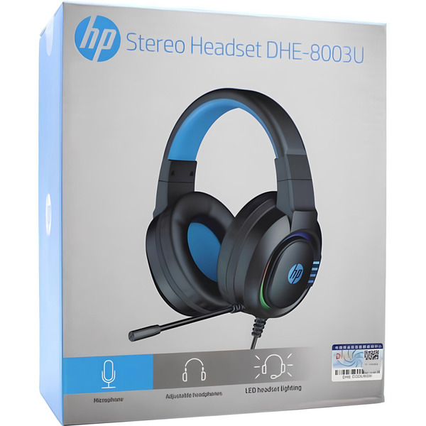 Наушники HP DHE-8003U Gaming, 3,5 мм+USB, RGB, White