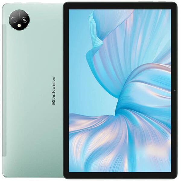 Планшет Blackview Tab 80 8/128GB 4G Dual Sim Green; 10.1 (1280x800) IPS / Unisoc T606 / ОЗУ 8 ГБ / 128 ГБ встроенной + microSD до 1 ТБ / камера 13 Мп + 8 Мп / 4G (LTE) / GPS, GLONASS, BeiDou, Galileo / Wi-Fi, Bluetooth / Android 13.0 / 241 x 156 x 7
