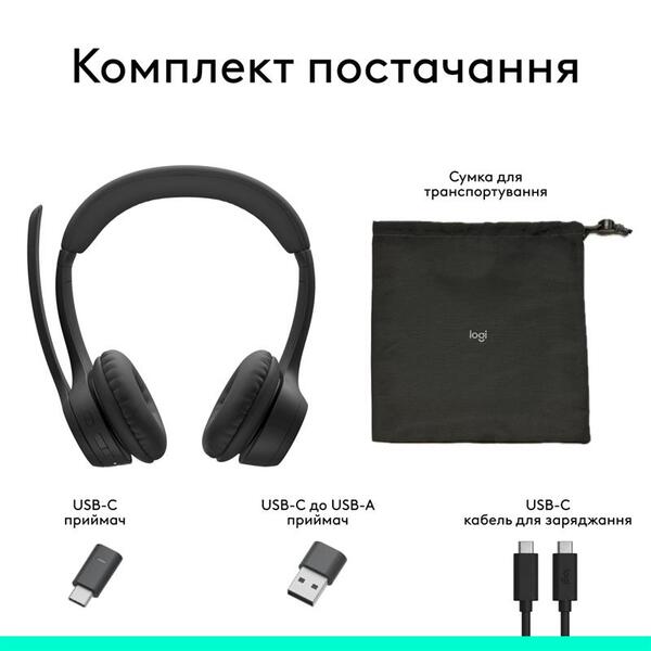 Навушники Logitech Zone 305 for Business Wireless/Bluetooth Direct Black (981-001458)
