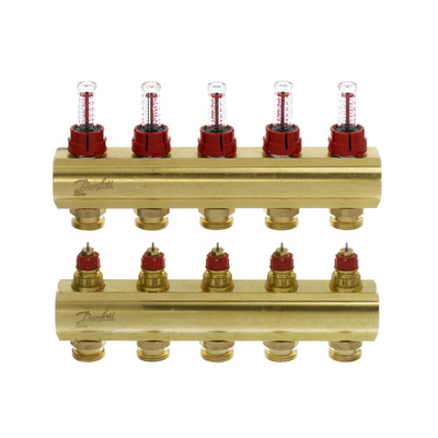 Колектор теплої підлоги Danfoss FHF-5F c ротаметрами (088U0525)
