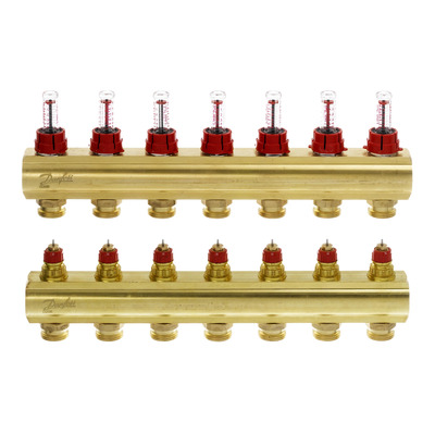 Колектор теплої підлоги Danfoss FHF-7F c ротаметрами (088U0527)