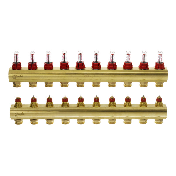Колектор теплої підлоги Danfoss FHF-10F c ротаметрами (088U0530)