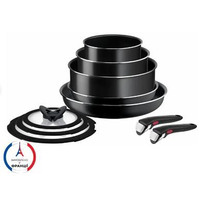 Набір посуду Tefal Ingenio Easy Cook & Clean, 10предметів, алюміній, нержавіюча сталь, бакеліт, чорний