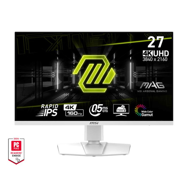 Монітор MSI 27 MAG 274URFW 2xHDMI, DP, USB-C, Audio, IPS, 3840x2160, 160Hz, 0.5ms, sRGB 133%, AdaptiveSync, Pivot, HDR400, білий