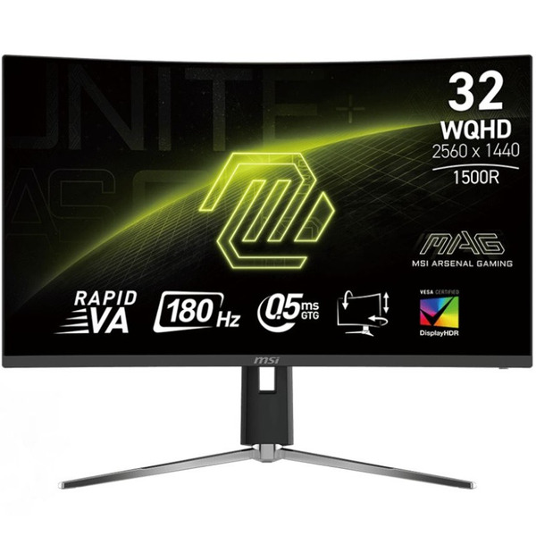 Монітор MSI 31.5 MAG 32C6 2xHDMI, DP, Audio, VA, 2560x1440, 180Hz, 0.5ms, sRGB 101%, CURVED, AdaptiveSync, HAS