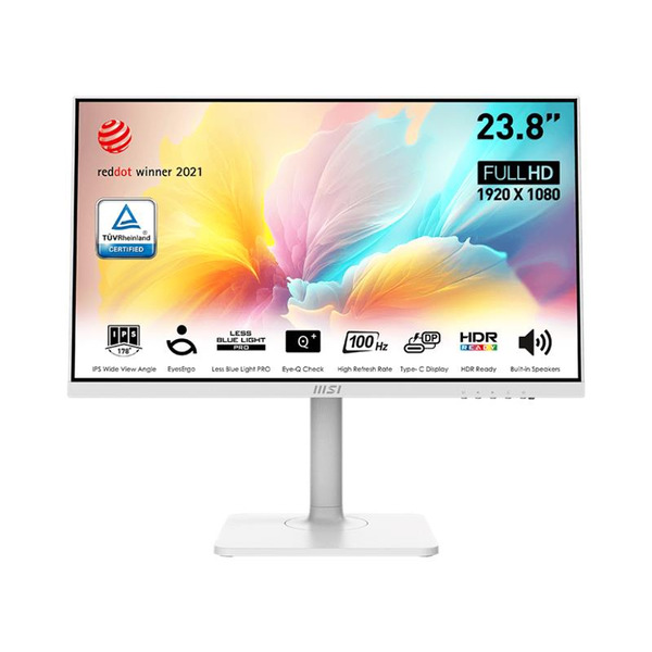 Монітор MSI 23.8 Modern MD2412PW HDMI, USB-C, MM, IPS, 100Hz, 4ms, sRGB 114%, Pivot, білий