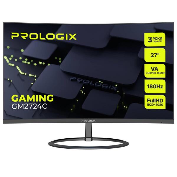 Монітор Prologix Gaming 27 GM2724C VA Black Curved 180Hz