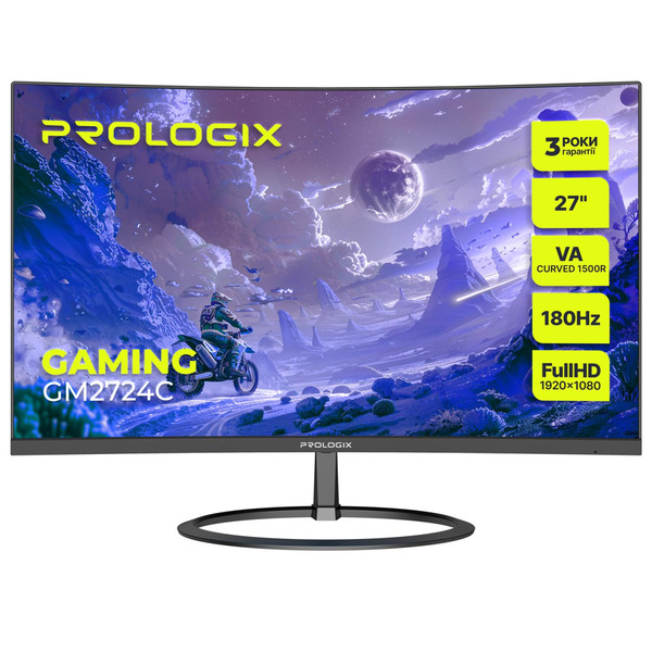 Монітор Prologix Gaming 27 GM2724C VA Black Curved 180Hz