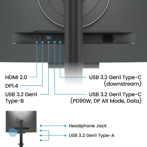 Монітор TFT 28.2" BenQ RD280UA, IPS, 3840x2560, 3:2, USB-C, HDMI, DP, HAS, ерго стійка, кол., металік-сірий